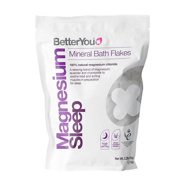 BetterYou Magnesium Sleep Mineral Bath Flakes - Mineral Bath Salts for Muscle Relaxation - Soothing Sore Muscle Soak - Natural Vegan Formula - 2.3 lb