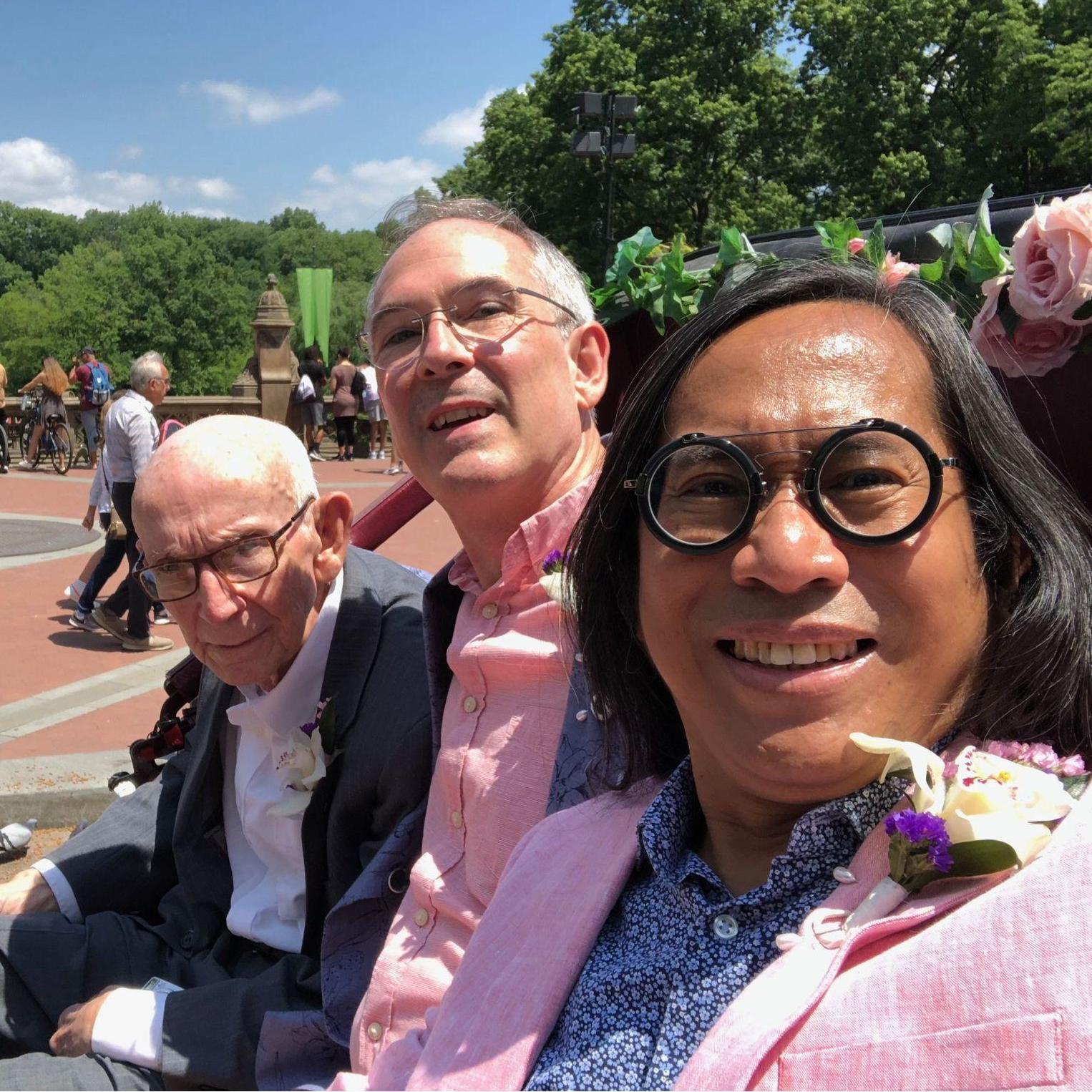 after the ceremony at the Clerk's Office, we took a carriage ride around Central Park to go to the a reception lunch
