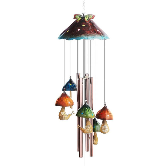 EVOLUX Mushroom Wind Chime Cottagecore Mushroom Graden Decor Outdoor Yard Decorations Wind Chimes Gifts for Mom Grandma Women Housewarming Gift