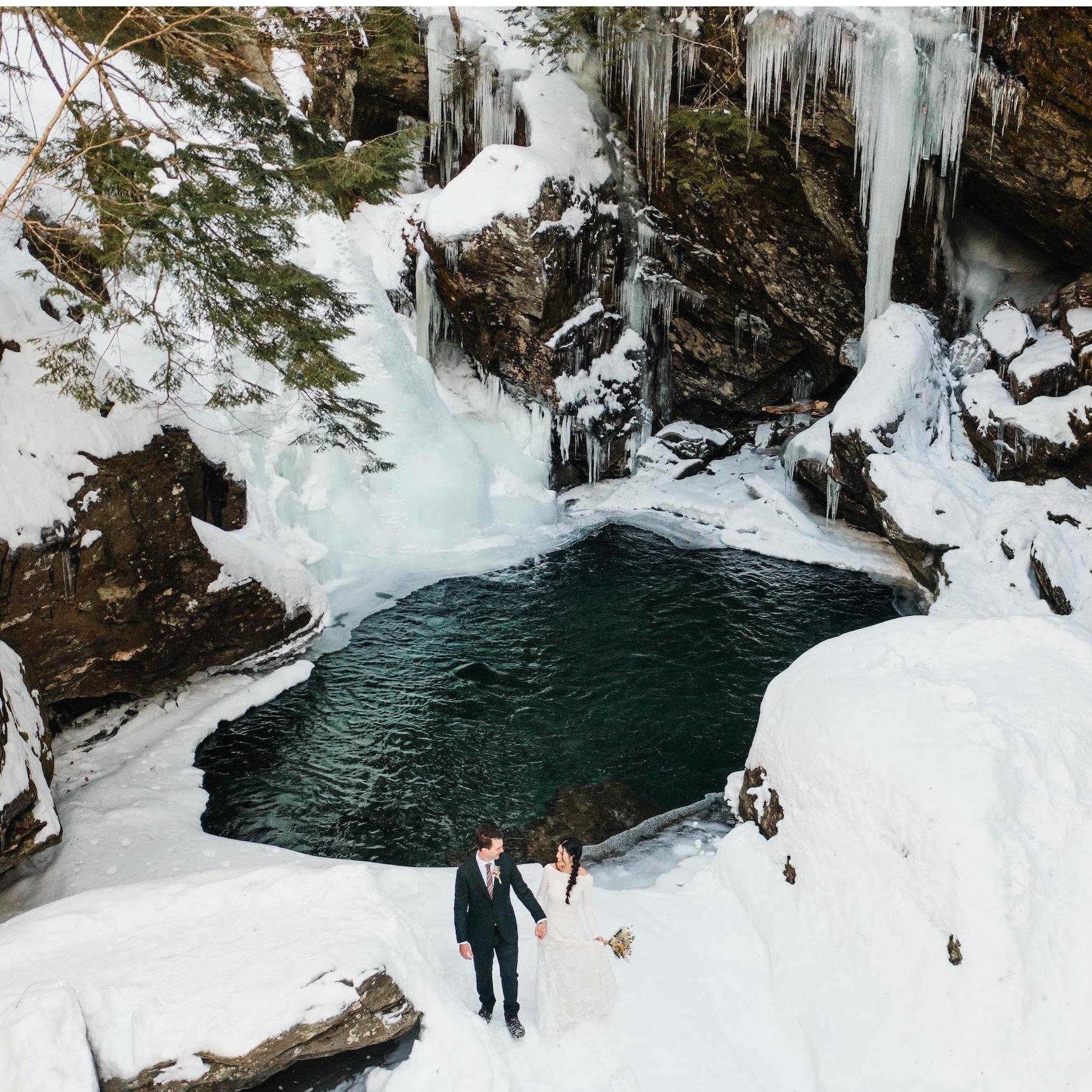 The hike to the falls was a bit treacherous, but once we made it, we were rewarded with this GORGEOUS view of the frozen falls!