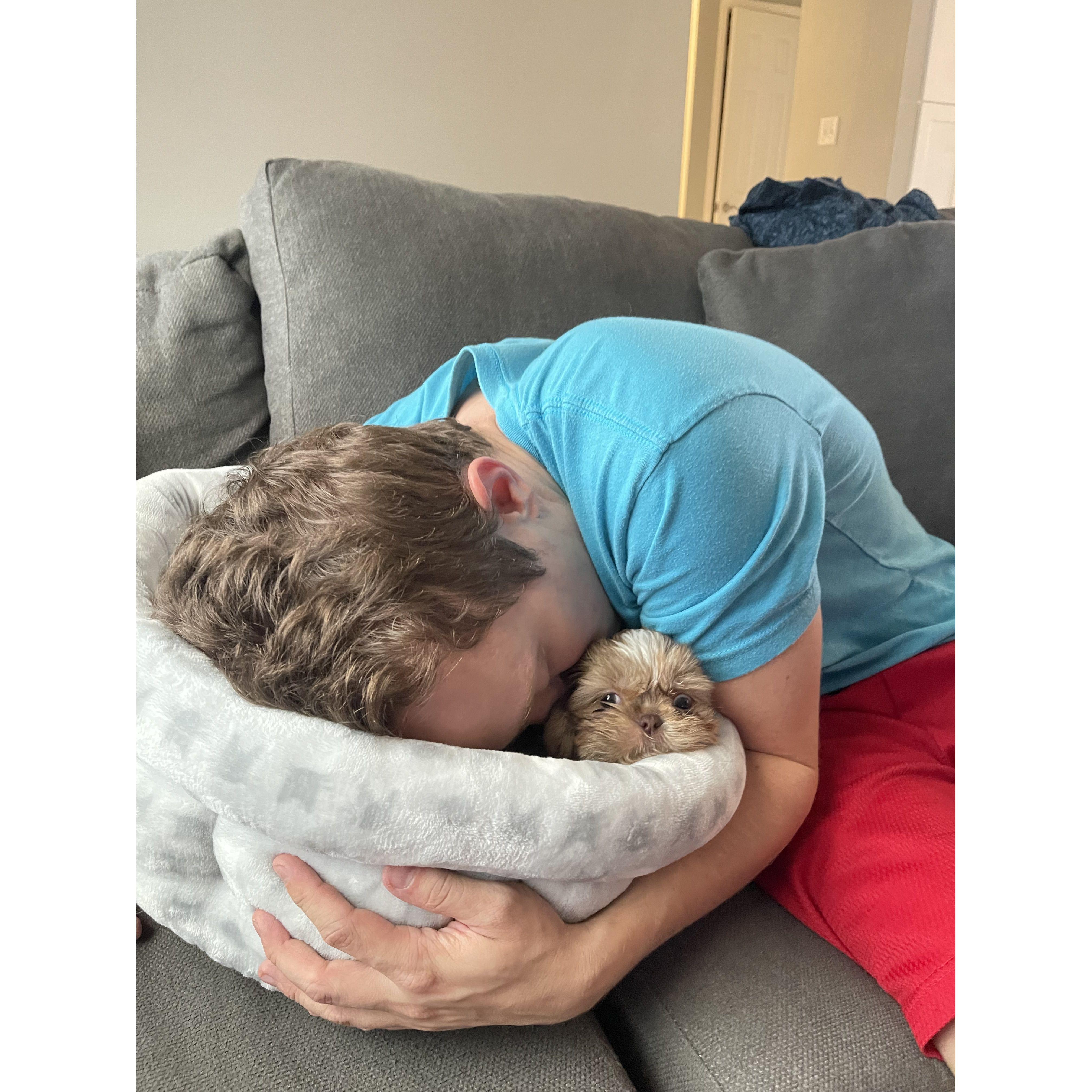 The day we picked up our dog Mochi!