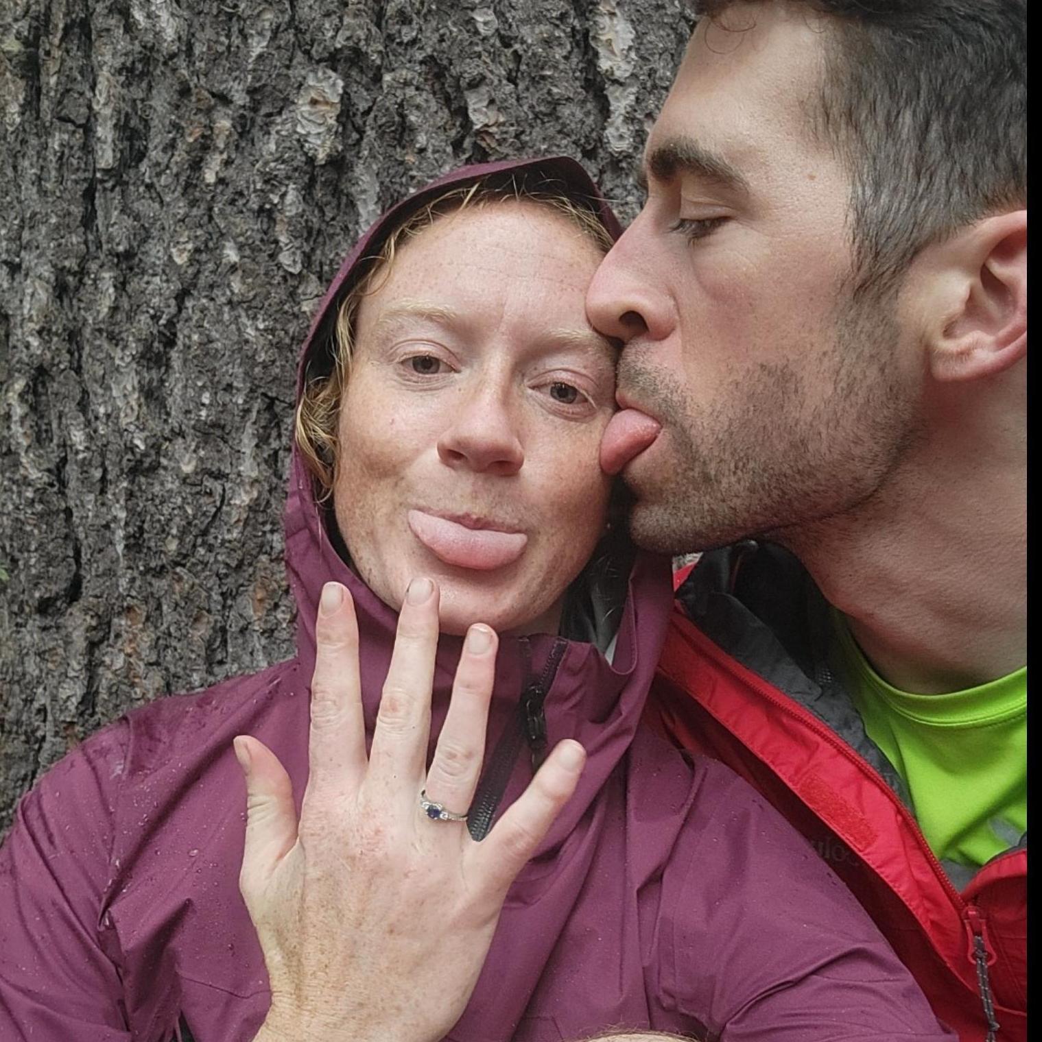 The thunderstorm proposal moment backpacking in Sequoia national Park
