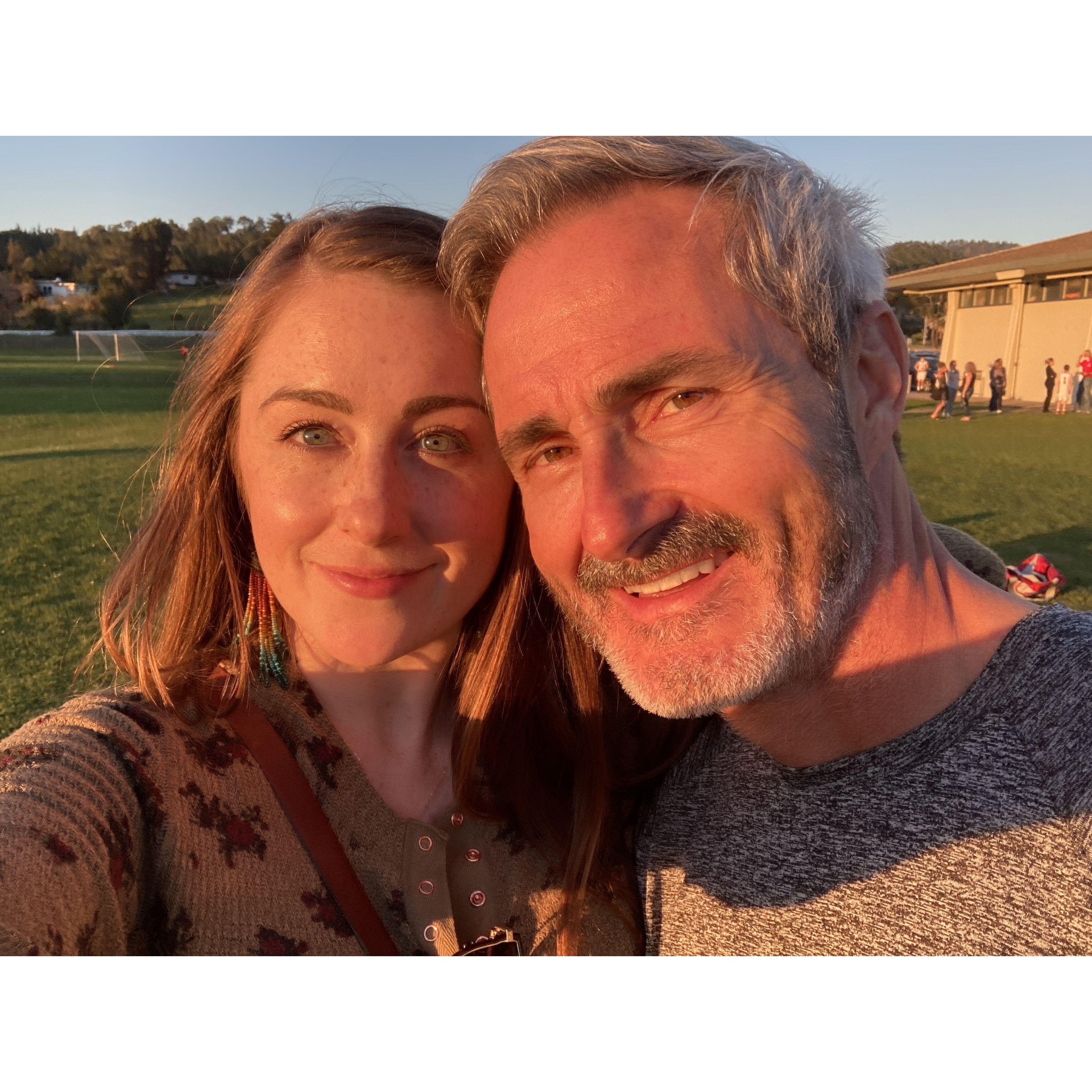 golden hour... watching Emerson run track (or cross country) when he was at the middle school
