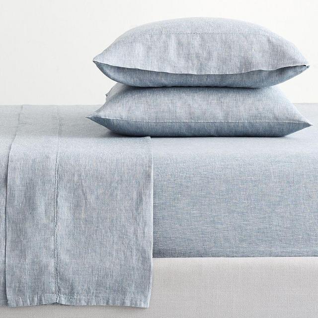 Belgian Flax Linen Sheet Set, Chambray, King
