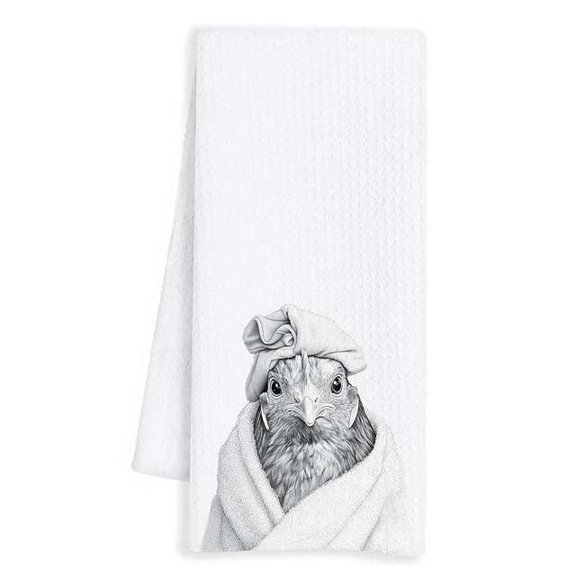 INDAJEDN Funny Chicken Gifts Hand Towels for Bathroom, Chicken Gifts for Women, Farmhouse Bathroom Decor, Animal Cabin Decor, 16x24 Inch