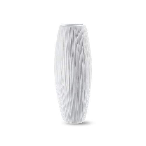 D'vine Dev Small White Ceramic Vase for Flowers 8 Inches - Waterfall Textured Elegant Design - Ideal Gifts for Friends Box Packaged