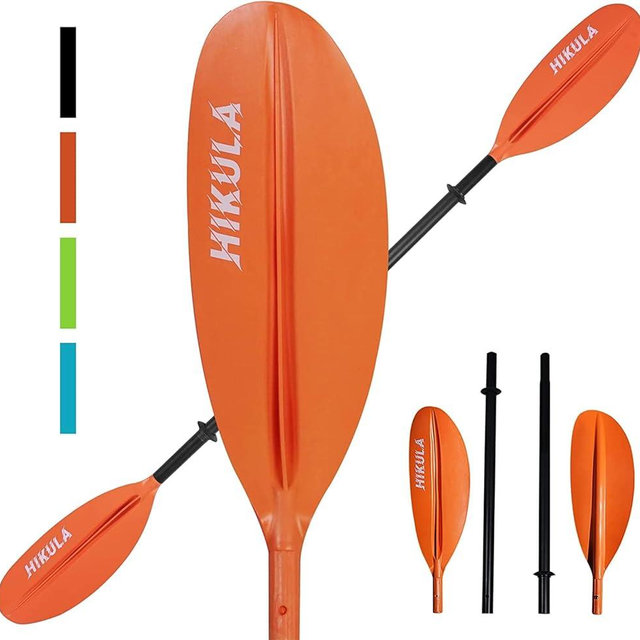 HIKULA Kayak Paddle 4 Pieces Aluminum Shaft and PP Blade Floating 86.6in/220cm, 90.5inch/230cm Lightweight Oars