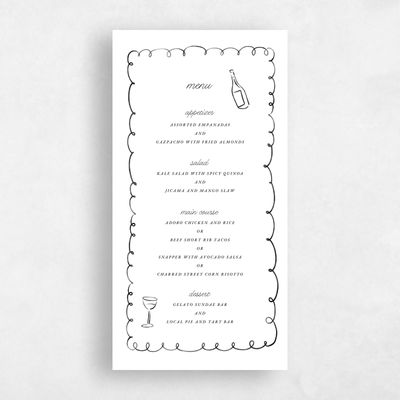 White Wedding Menu - Colmar