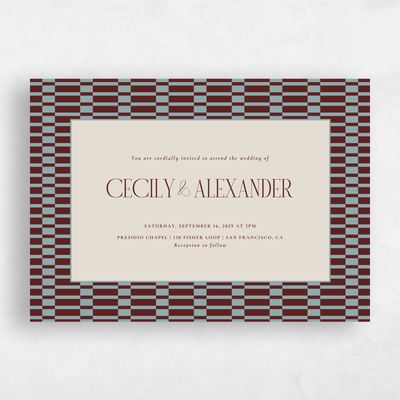 Blue Sage Wedding Invitation - Jody Landscape