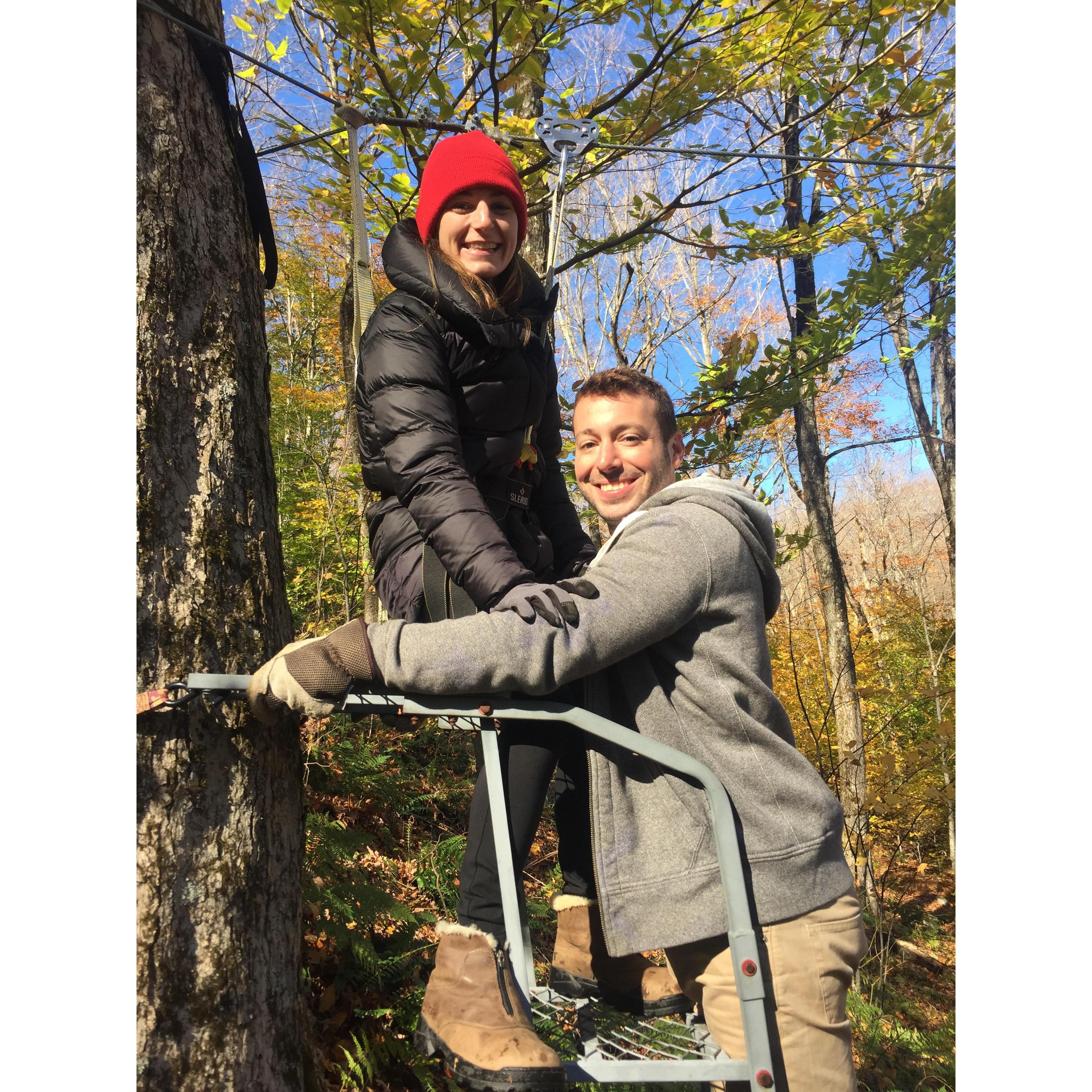 Backyard zipline in the berks