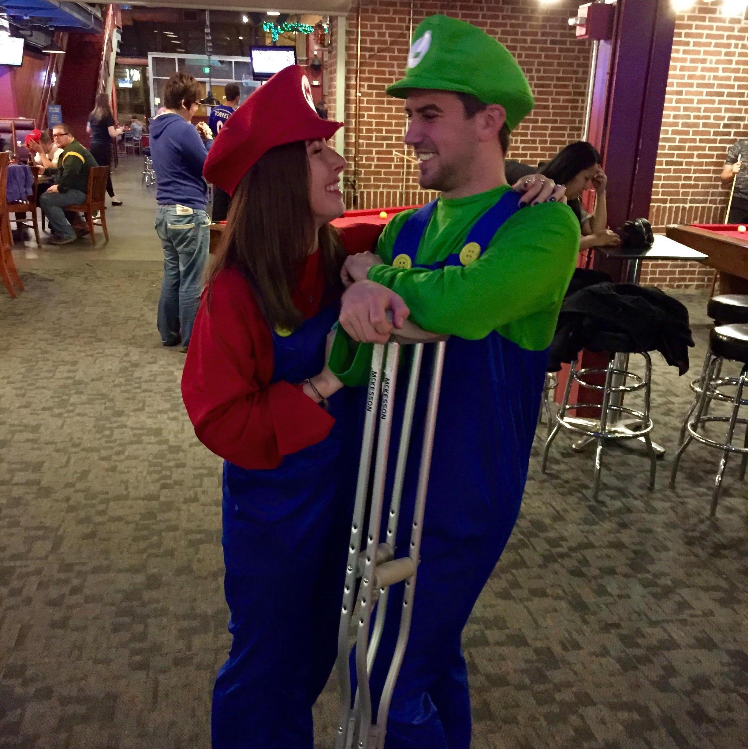 One of our many grab-a-dates in school - despite his crutches, Sam still kicked my butt in all the arcade games at GameWorks in Seattle.