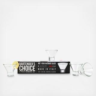 Bartender's Choice Dizzy Cocktail Glass, Set of 4