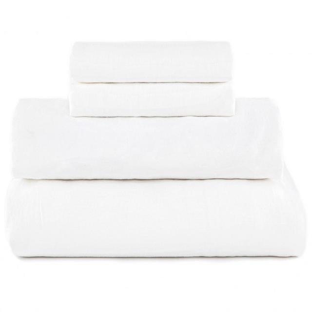100% French Linen Sheet Set - Queen - White | BOKSER HOME