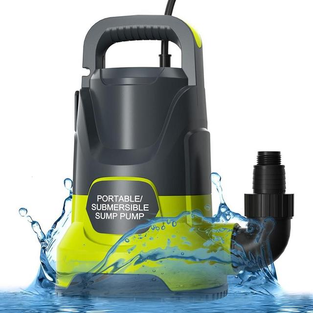 SHANGDA Portable Sump Pump 1.5 HP Submersible Water Draining Pump 5500 GPH Clean/Dirty Electric Water Transfer Pumps with Adapters for Pool Basement Garden Spa Hot Tub Pond Flood Yard Water Tank