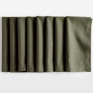 Aspen Burnt Green Organic Cotton Napkin, Set of 8