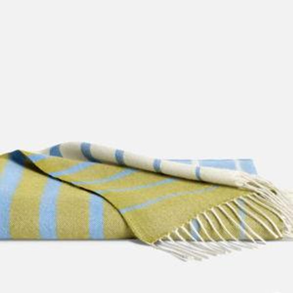 Alpaca Gradient Throw Blanket - Fern Stripe
