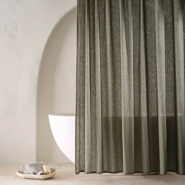 Linen Shower Curtain Coastal Gray - Casaluna™