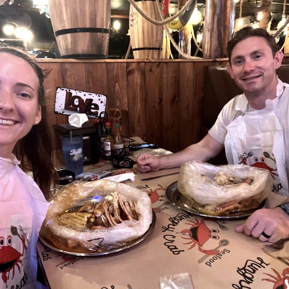 Crab boil is our go to dinner! Taylor got him hooked on this!