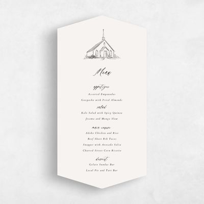 Beige Diamond Wedding Menu - Chapel