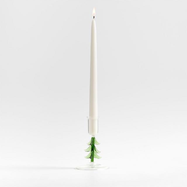 Borosilicate Glass Christmas Tree Taper Candle Holder Small