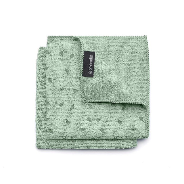 Brabantia x2 Microfiber Cleaning Dish Cloths (Jade Green) Absorbent Hygenic Rags for Washing, Cleaning, Drying (12x12)