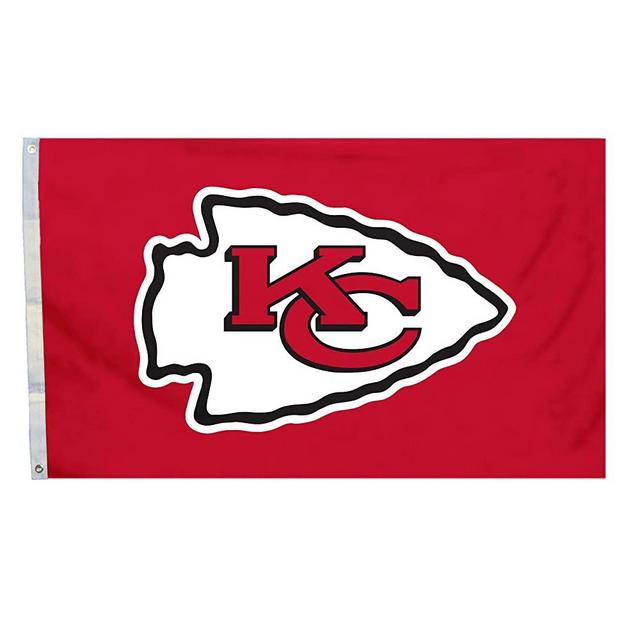 Fremont Die NFL Kansas City Chiefs 3' x 5' Flag with Grommets, 3 x 5-Foot, Logo