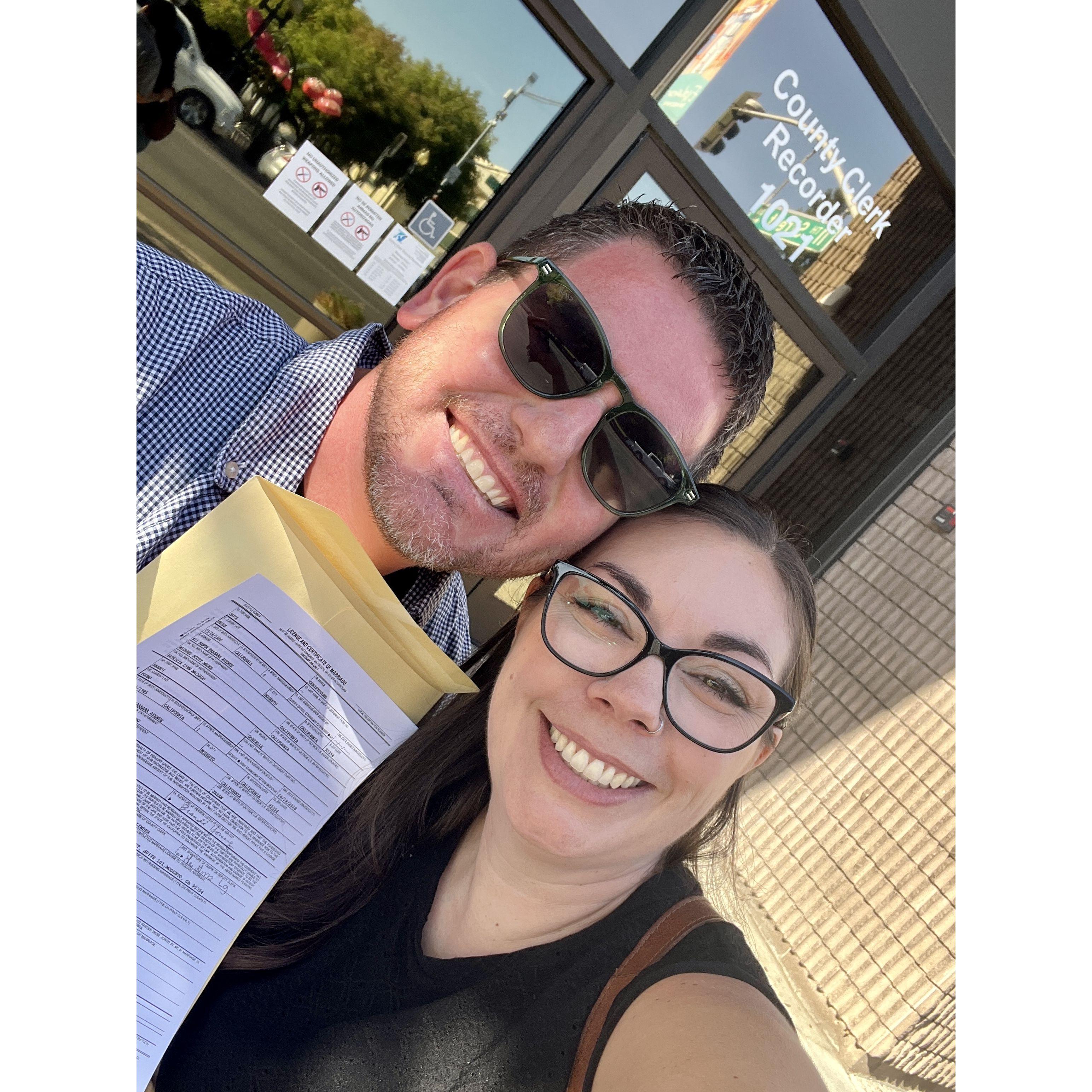 Marriage license secured!