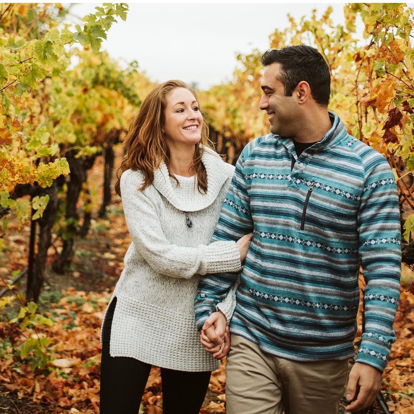 Walking through our wedding venue's vinyard! Compliments of Catherine Veasey <3