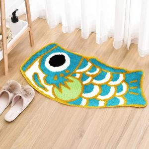Cute Fish Bath Mat (Blue Green)