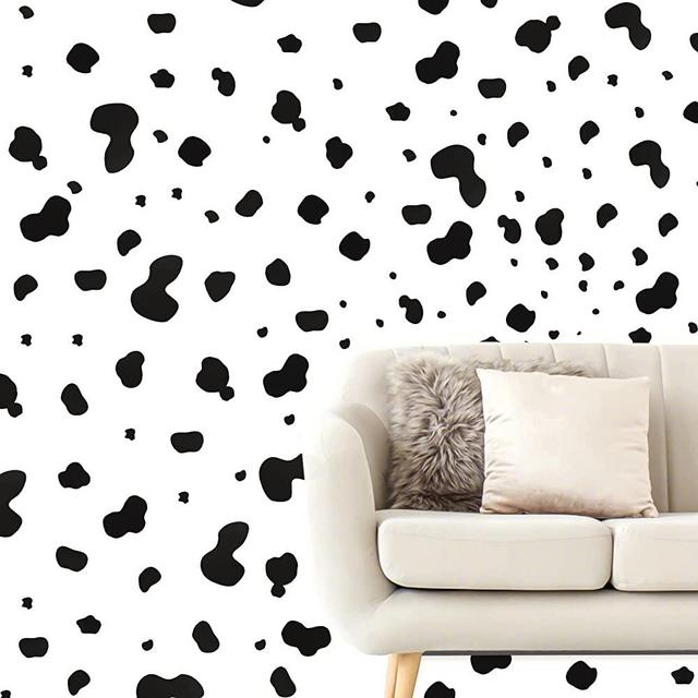 AIEX 184 Pcs Cow Print Stickers, PVC Dalmation Spots Stickers for Wall Door Glass Refrigerator Bottle Tile