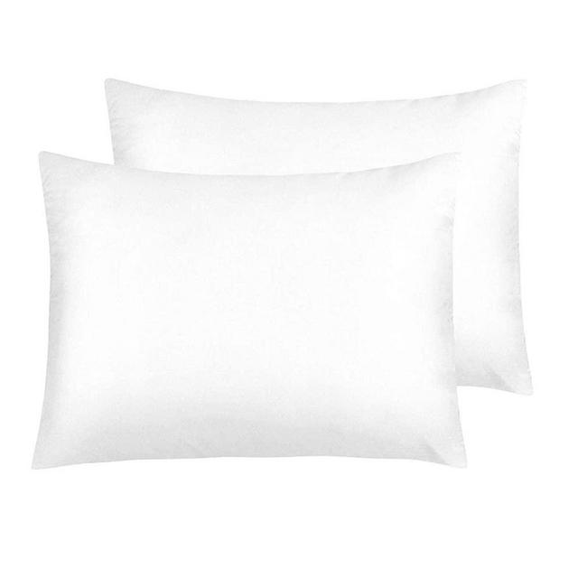 NTBAY Zippered Satin Pillow Cases for Hair and Skin, Luxury Standard Hidden Zipper Pillowcases Set of 2, 20 x 26 Inches, Pure White