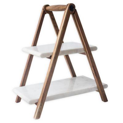 Artisanal Kitchen Supply® 2-Tier Marble Server