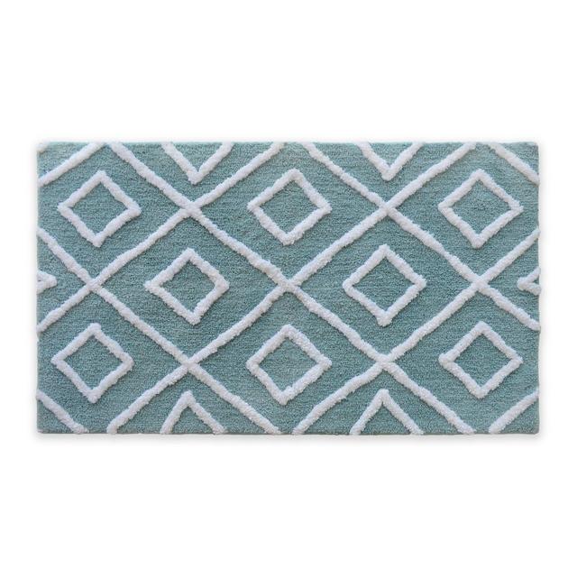 Fashion Diamond 24" x 40" Bath Rug in Sea