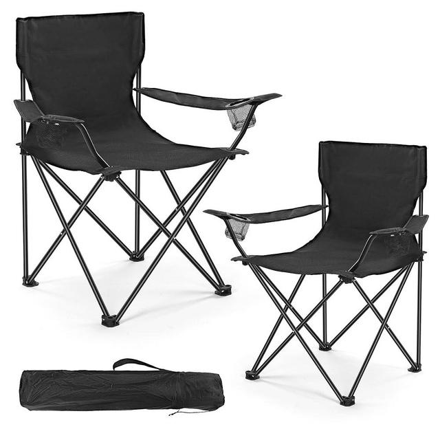 2 Pack Camping Chairs - Lightweight and Supportive Chairs for Teens and Lightweight Individuals - Compact, Durable, and Portable - Ideal for Camping, Hiking, Beach, and Picnics - Carry Bag (Upgraded)