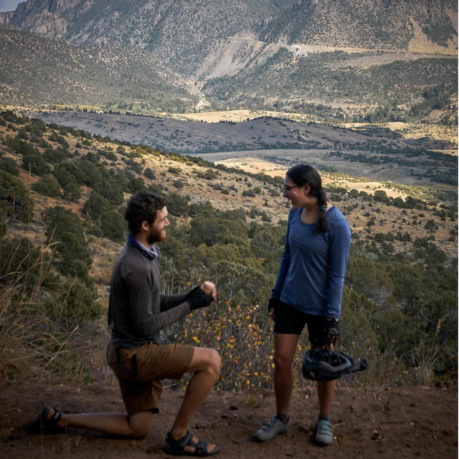 Caught by surprise on a winding descent down to the Colorado River!