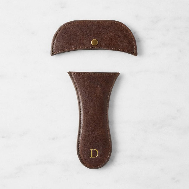 Lodge Blacklock Skillet Leather Handle Holder Set, Dark Brown