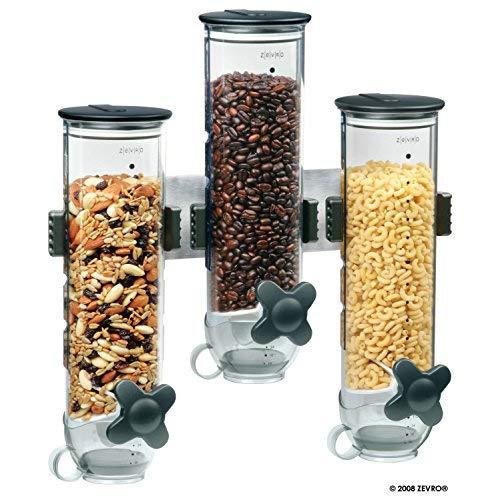 Zevro KCH-06139 Indispensable SmartSpace Wall Mount Triple Dry-Food Dispenser