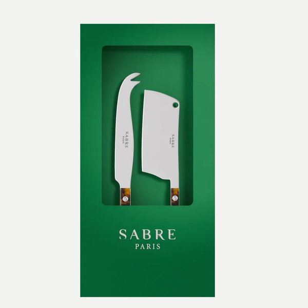 Sabre Bistrot Tortoise, Faux Tortoise (Shiny) - Box of 2 cheese knives
