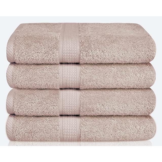 Premium Bamboo Cotton Bath Towels - Natural, Ultra Absorbent and Eco-Friendly 30" X 52" (Blush)