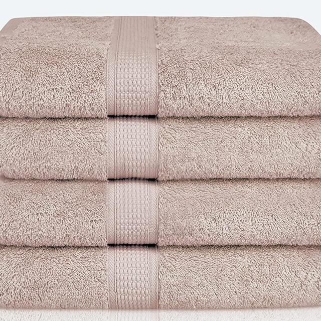 Premium Bamboo Cotton Bath Towels - Natural, Ultra Absorbent and Eco-Friendly 30" X 52" (Blush)