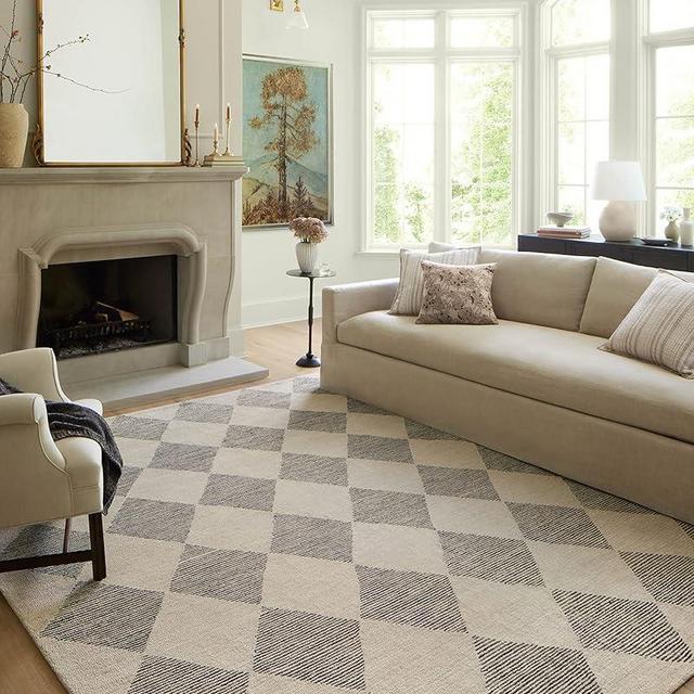 Loloi Chris Loves Julia x Francis Collection FRA-01 Beige/Charcoal 9'-3" x 13' Area Rug