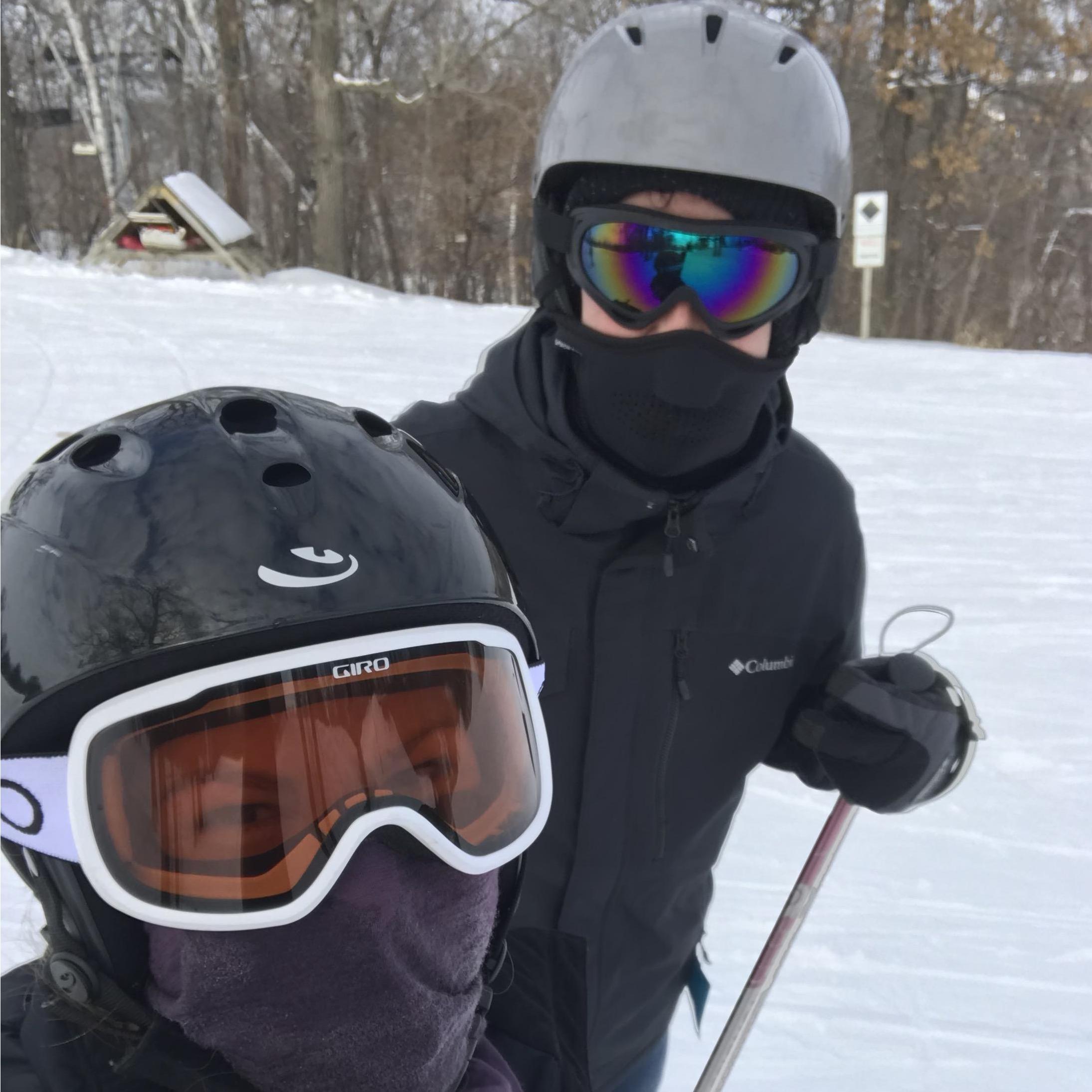 Sean was all like "I haven't skied since middle school. Blah blah blah" and then he went down ALL THE BLACK DIAMONDS.