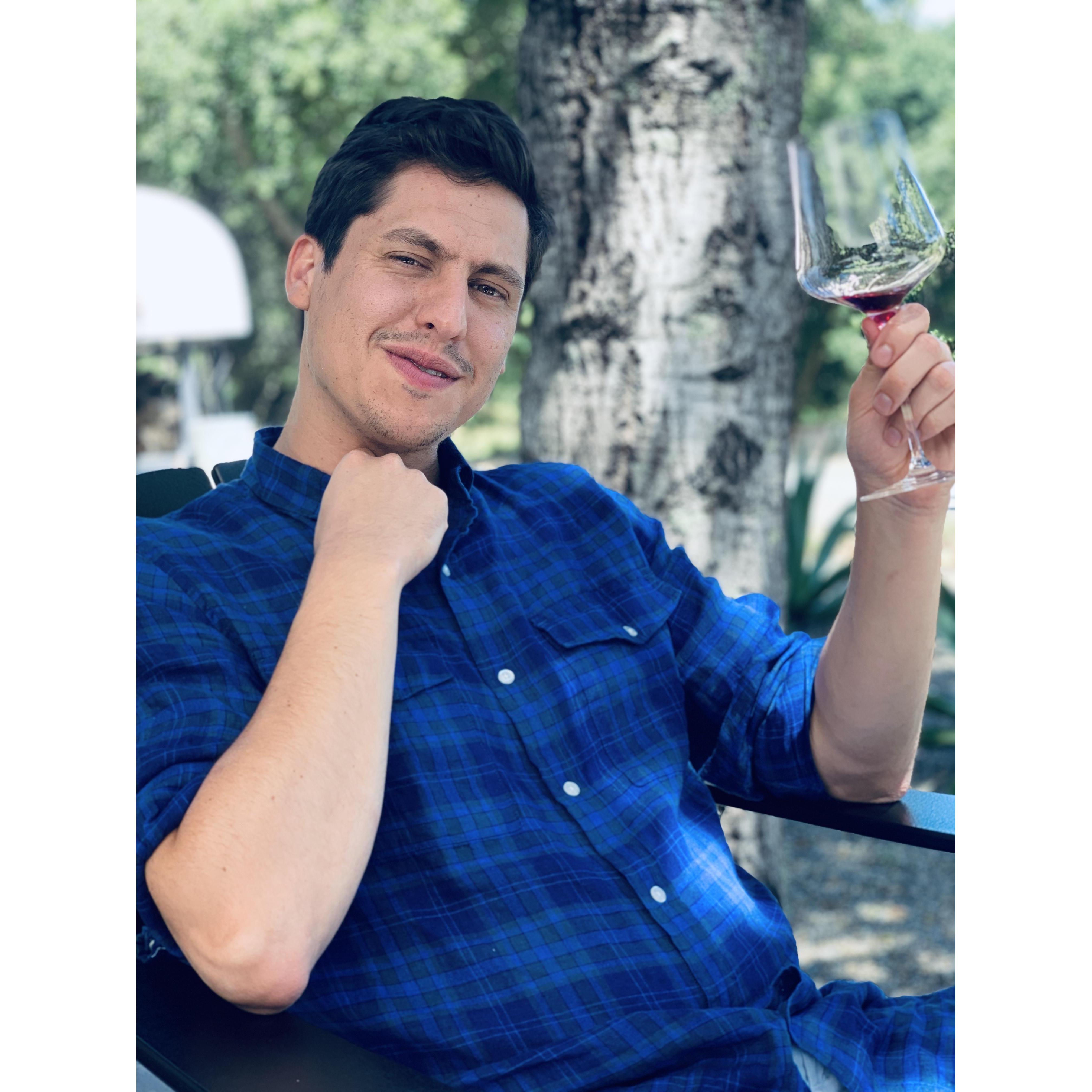 Lukie being handsome at our new favorite winery, Reeve, in Sonoma.