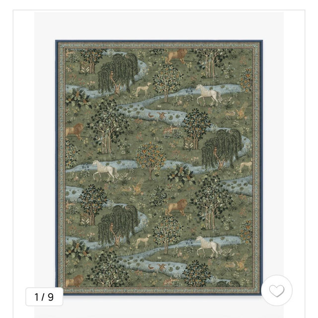Owl & Willow Green Flatwoven Rug by Morris & Co. | All-In-One Rug | 8'x 10' | Ruggable