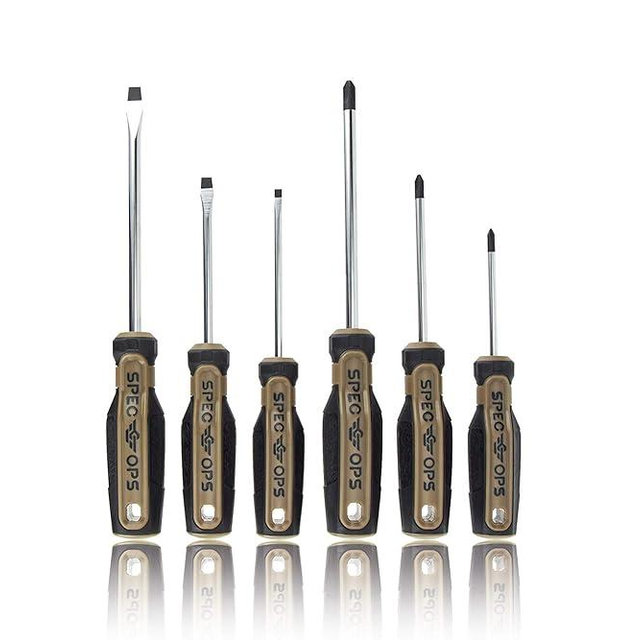 Spec Ops SPEC-S Tools 6-Piece Screwdriver Set, Phillips & Slotted, Magnetic Tip, 3% Donated To Veterans