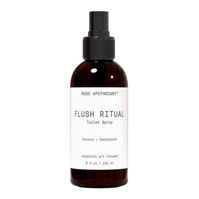 Muse Apothecary Flush Ritual - Aromatic & Refreshing Toilet Spray, Use Before You Go, 8 oz, Infused with Natural Essential Oils - Coconut + Sandalwood
