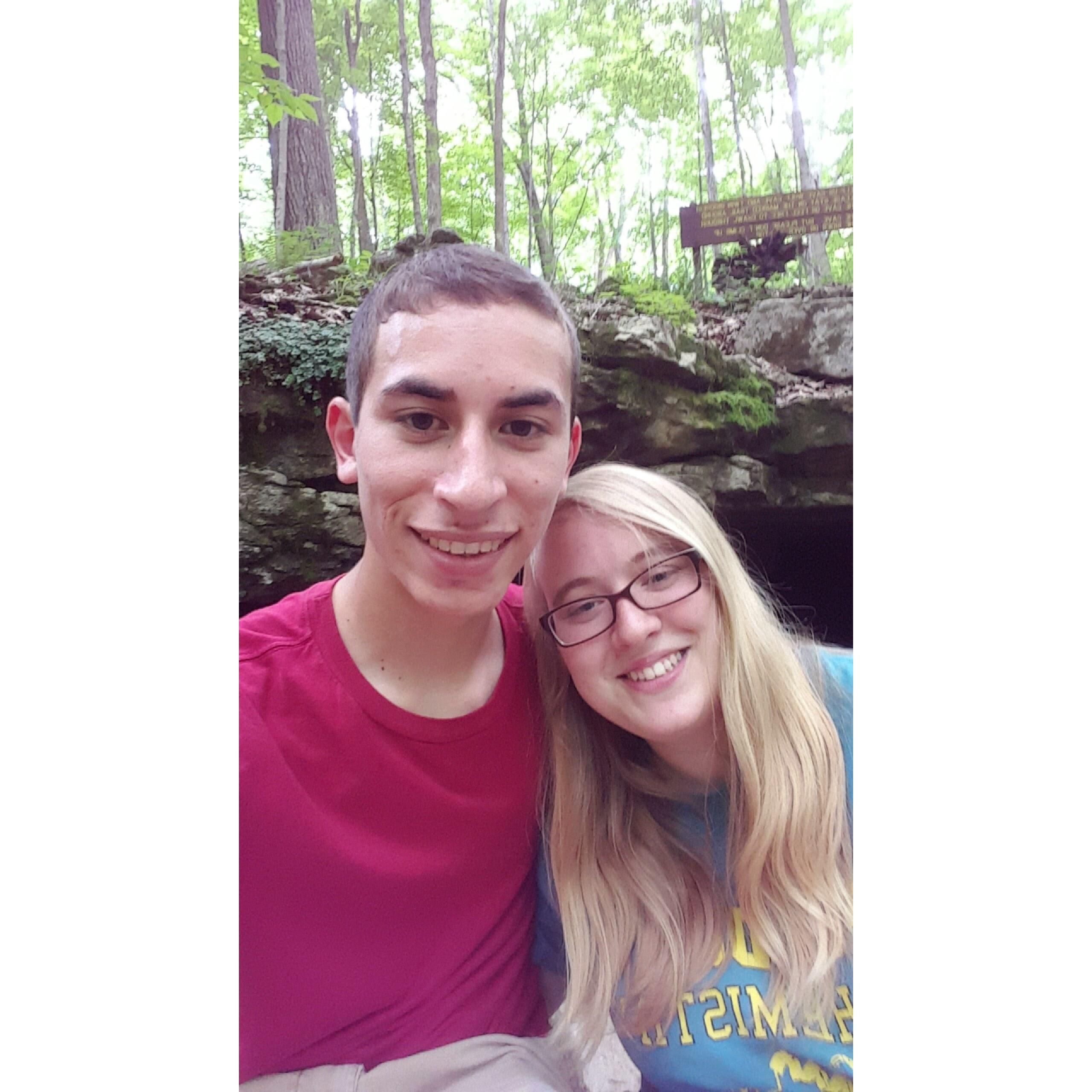 Look at that long hair. Hiking in the early days (2016)