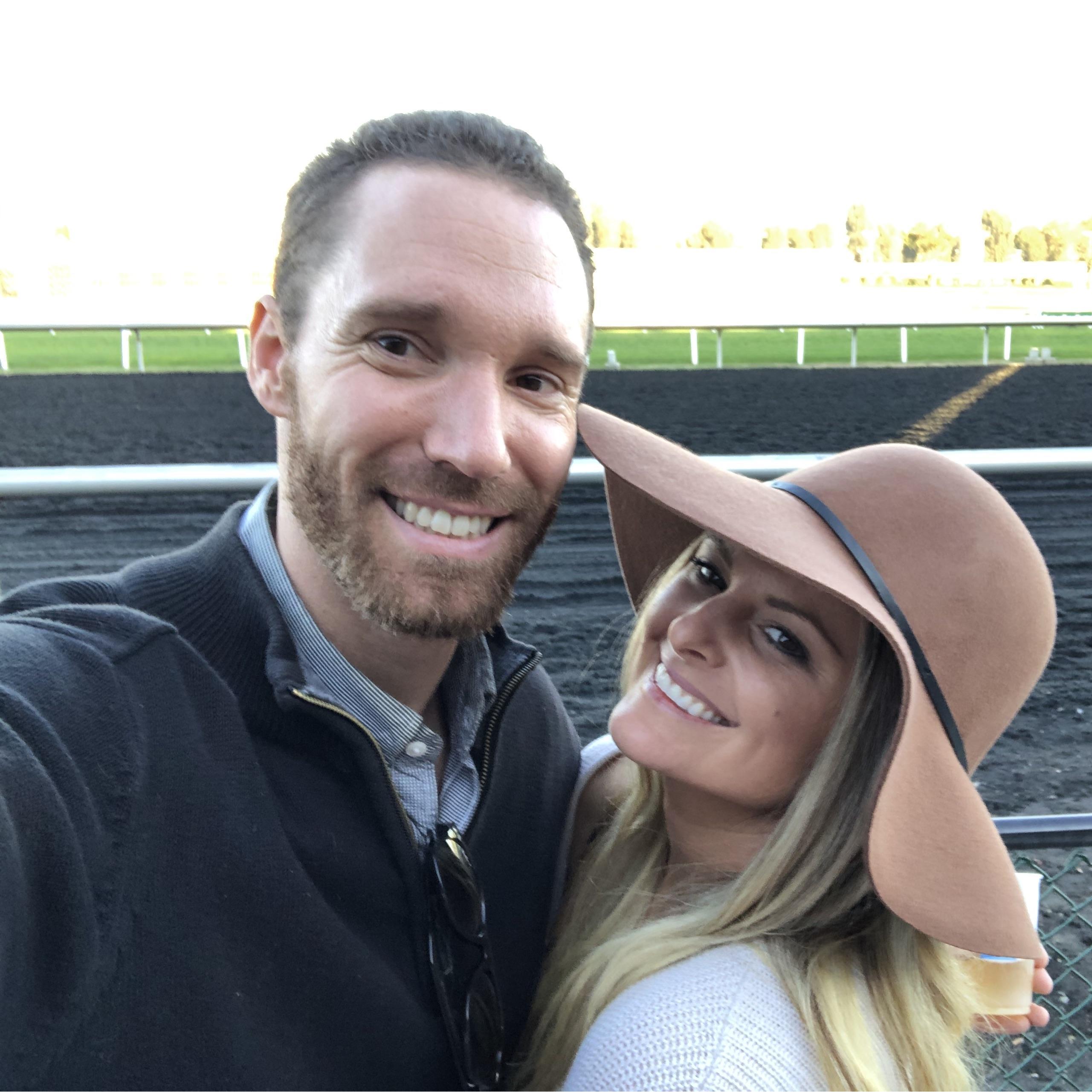 At the horse track races in Emeryville, CA