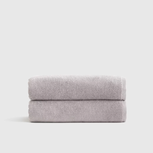 Turkish Ribbed Quick Dry Bath Towel (Set of 2) - Grey