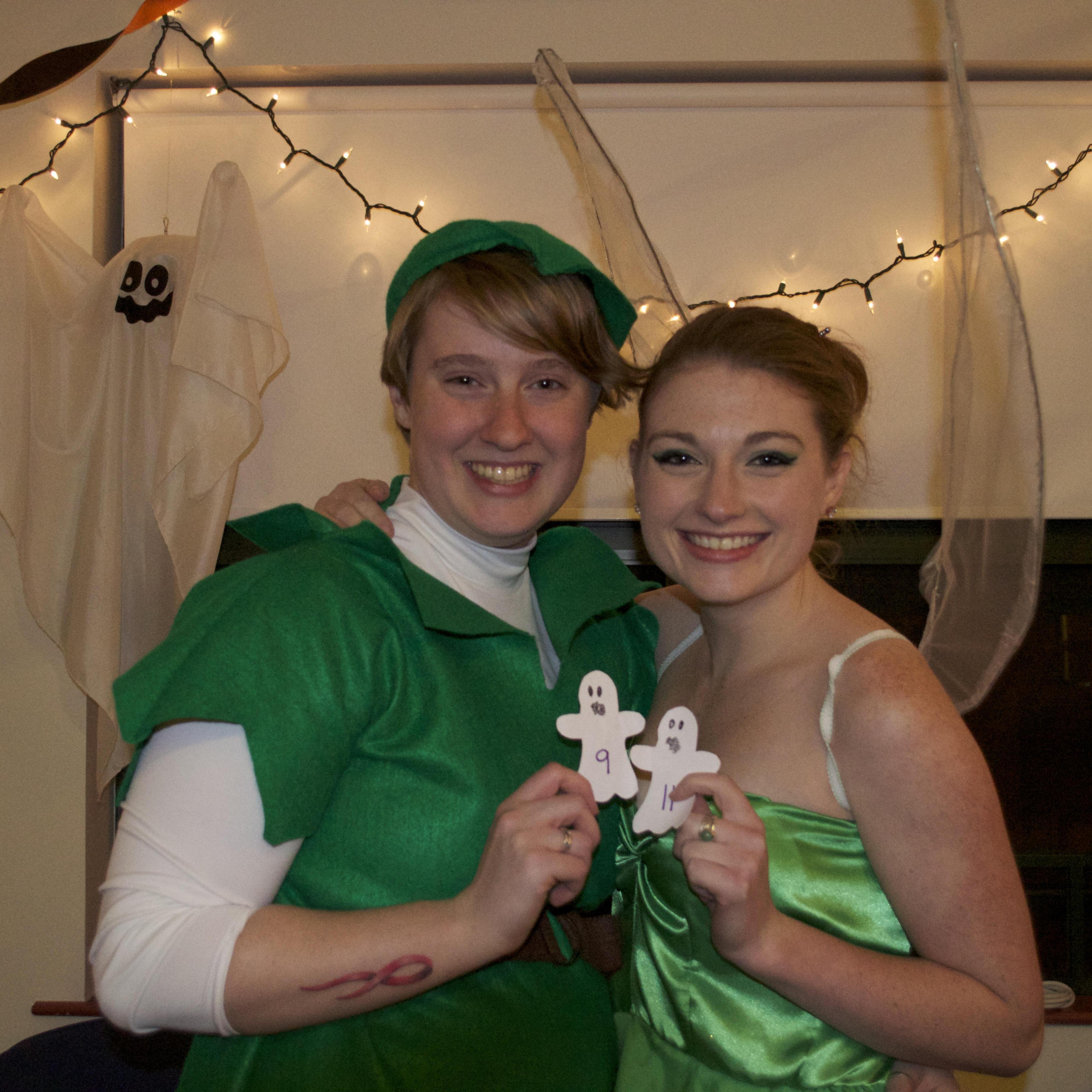 Here we are dressed as Peter Pan and Tinkerbell. This Halloween Sarah was able to fulfill her lifetime dream of being Peter Pan!